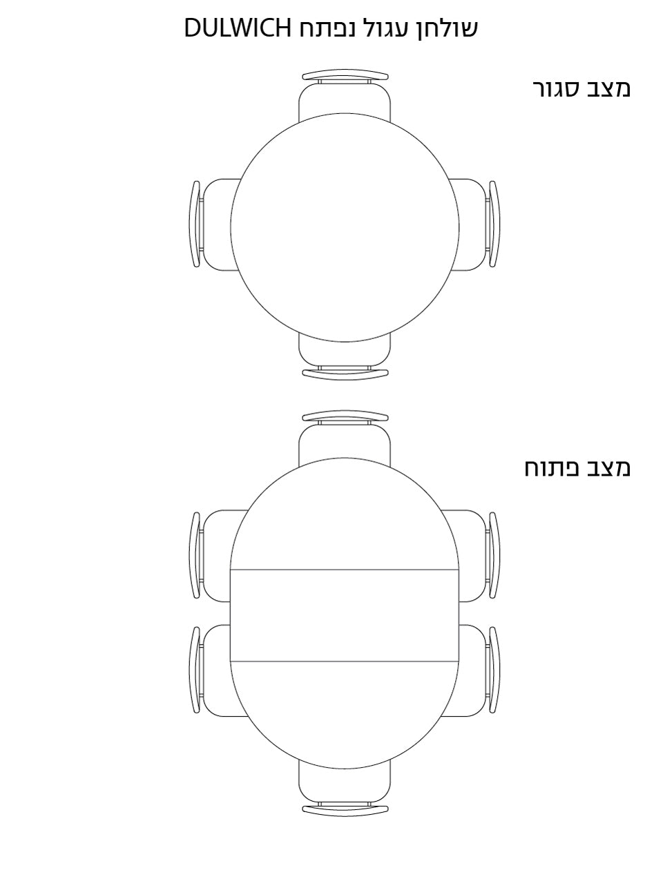 שולחן עגול נפתח Dulwich - Idana Furniture
