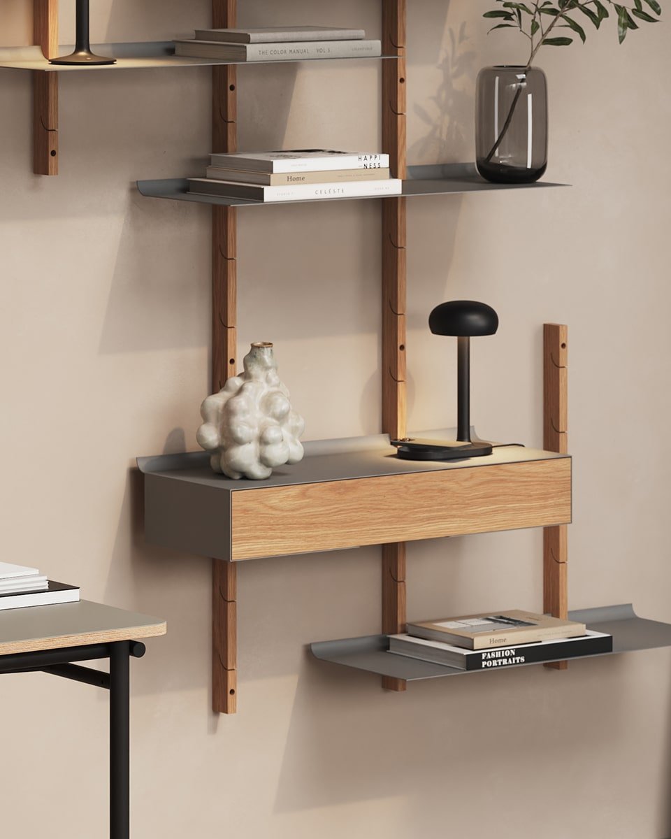 קומבינציית מדפי סמייל ומגירה - Idana Furniture