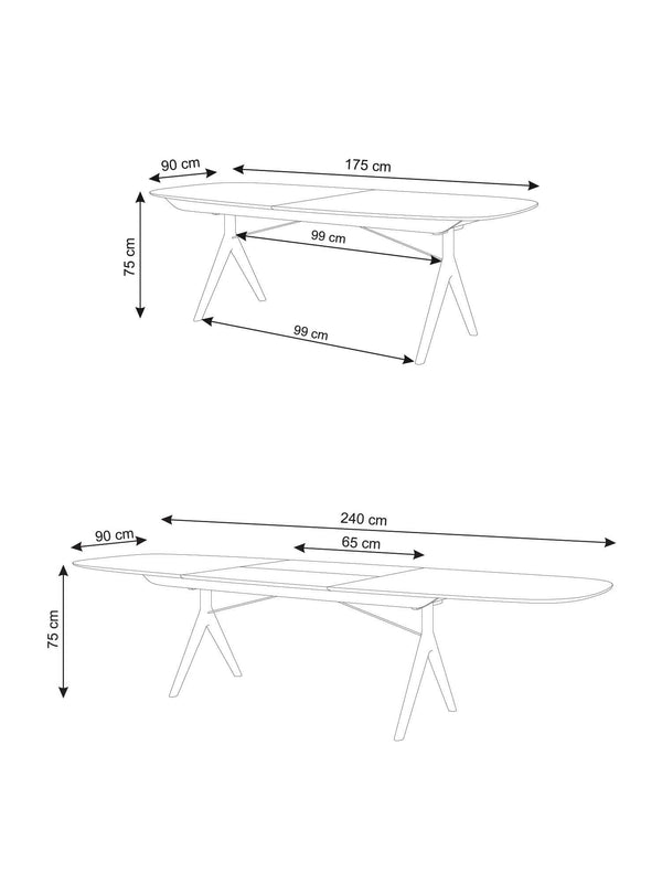 שולחן אוכל אליפסה נפתח Corna Slim - Idana Furniture