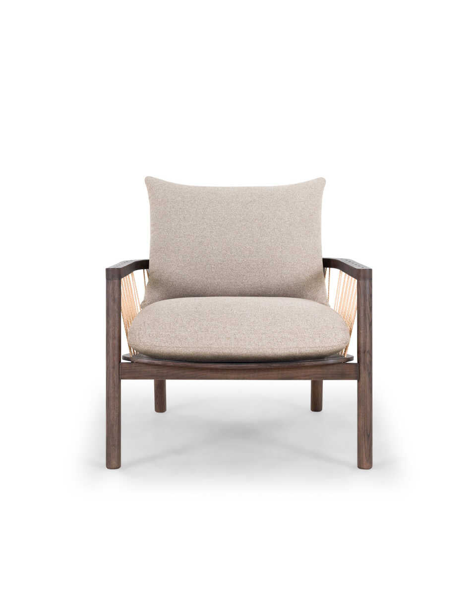 כורסת עץ אלון חום Enzo - Idana Furniture