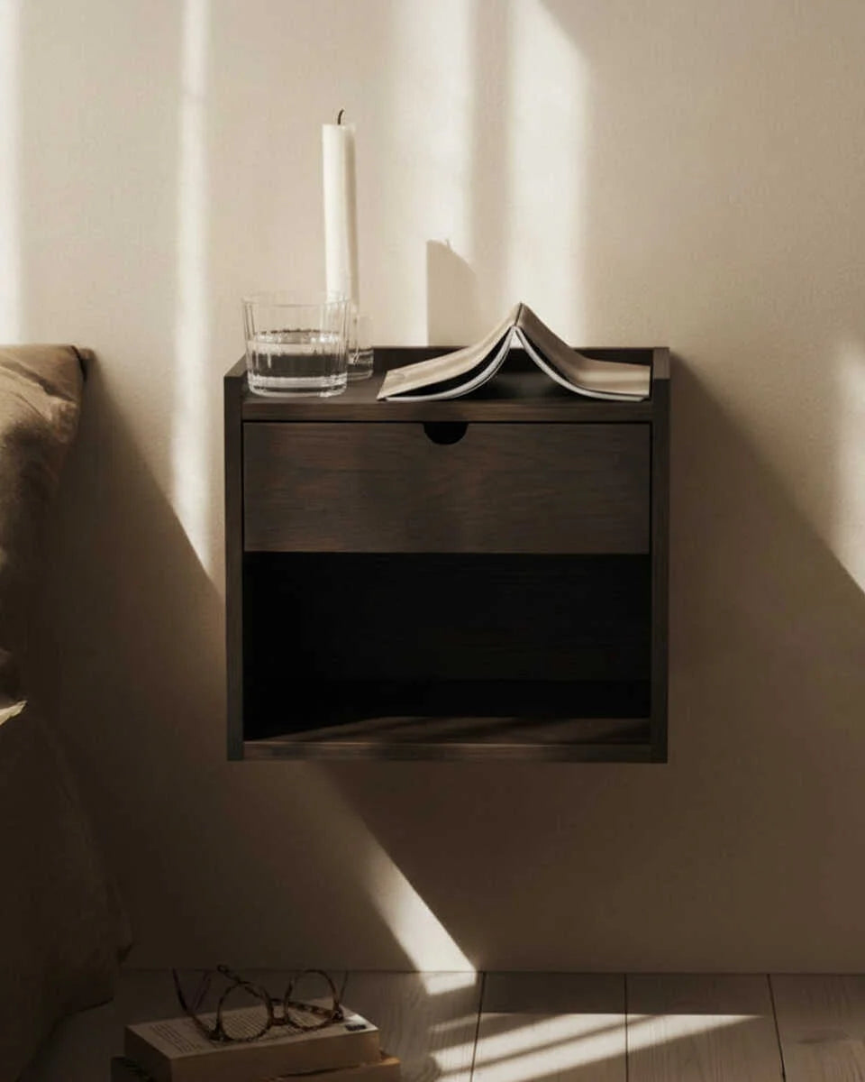 שידת לילה שידת צד מגירות לצד מיטה ארונית מגירה ליד מיטה שידת מיטה מעץ שידת לילה לחדר שינה שידות לחדר שינה עץ אגוז חום (2)