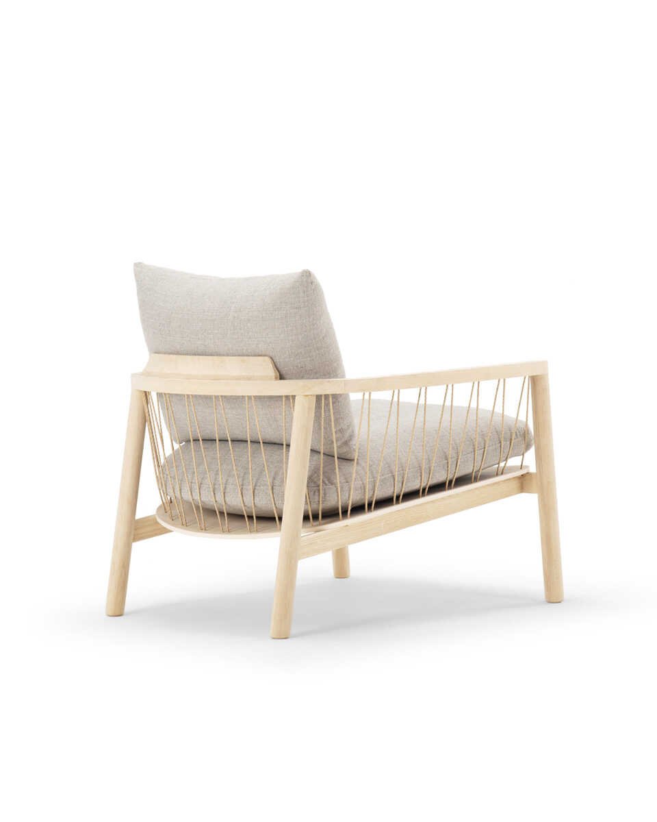 כורסת עץ אלון מולבן Enzo - Idana Furniture