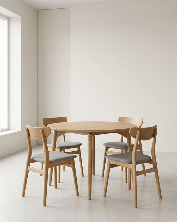 Aeris Round-dining table-scandinavian-wood dining table - idana home