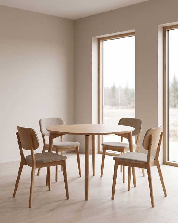 Aeris Round-dining table-scandinavian-wood dining table - idana home