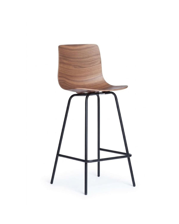 כסא בר - רגליים מתכת - כסא בר עץ - idana furniture - counter chair - wood counter chair - chrome legs - loku bar chair