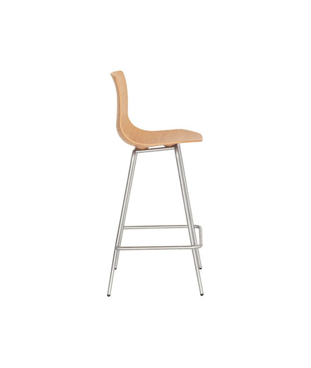 כסא בר - רגליים מתכת - כסא בר עץ - idana furniture - counter chair - wood counter chair - chrome legs - loku bar chair