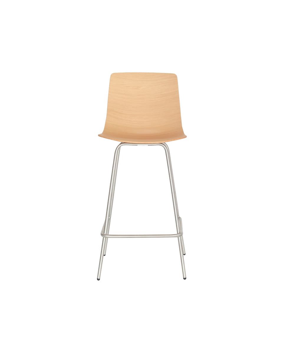 כסא בר - רגליים מתכת - כסא בר עץ - idana furniture - counter chair - wood counter chair - chrome legs - loku bar chair