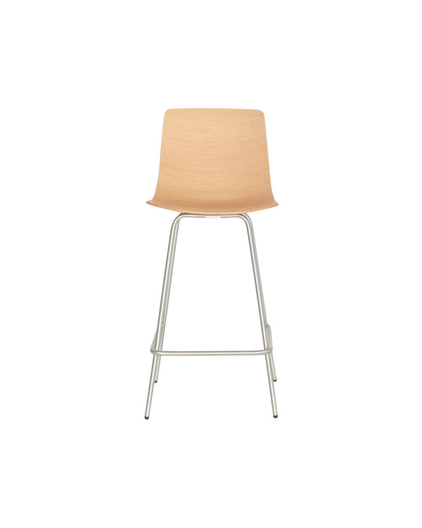 כסא בר - רגליים מתכת - כסא בר עץ - idana furniture - counter chair - wood counter chair - chrome legs - loku bar chair