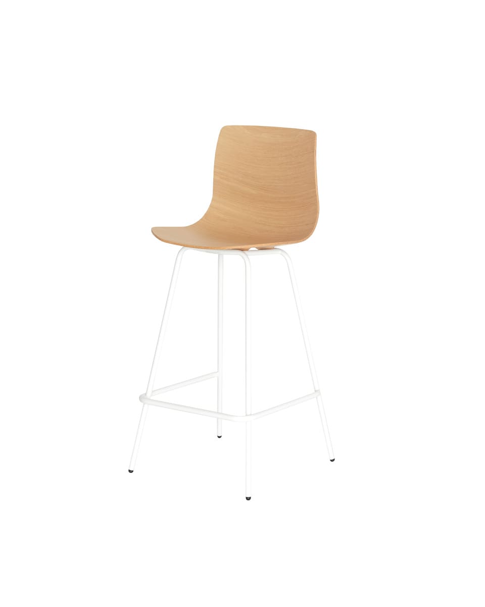 כסא בר - רגליים מתכת - כסא בר עץ - idana furniture - counter chair - wood counter chair - chrome legs - loku bar chair