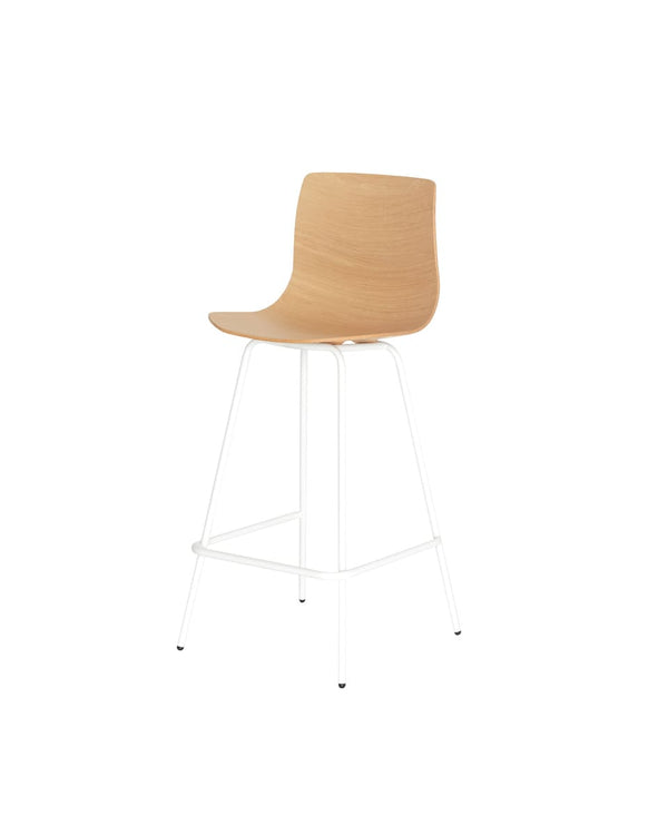 כסא בר - רגליים מתכת - כסא בר עץ - idana furniture - counter chair - wood counter chair - chrome legs - loku bar chair