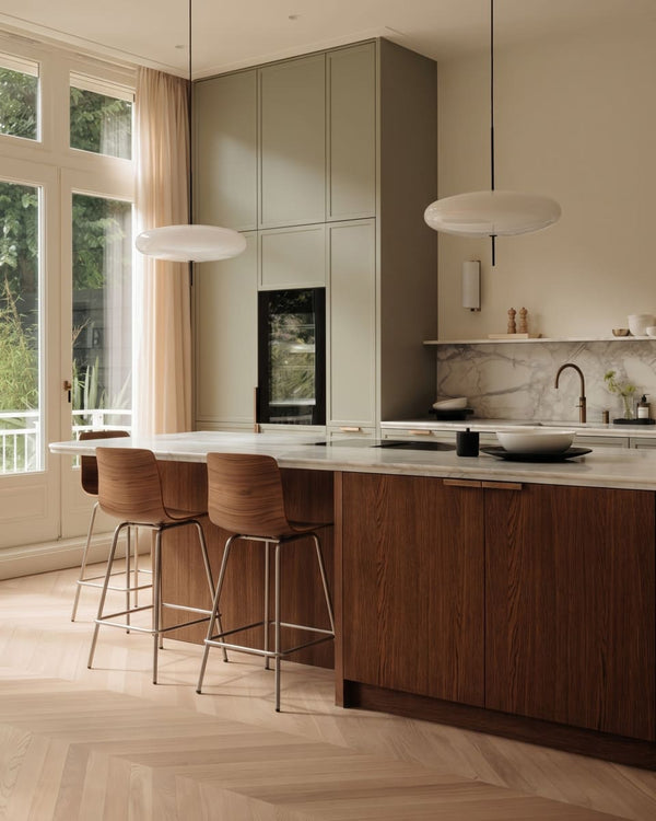 כסא בר - רגליים מתכת - כסא בר עץ - idana furniture - counter chair - wood counter chair - chrome legs - loku bar chair