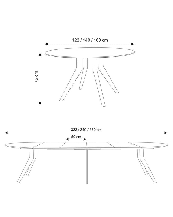 שולחן אוכל עגול נפתח CORNA SLIM - Idana Furniture