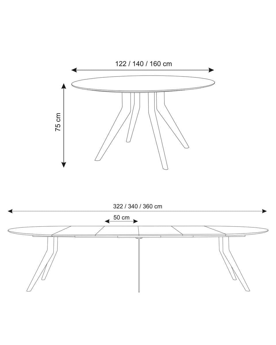 שולחן אוכל עגול נפתח CORNA SLIM - Idana Furniture