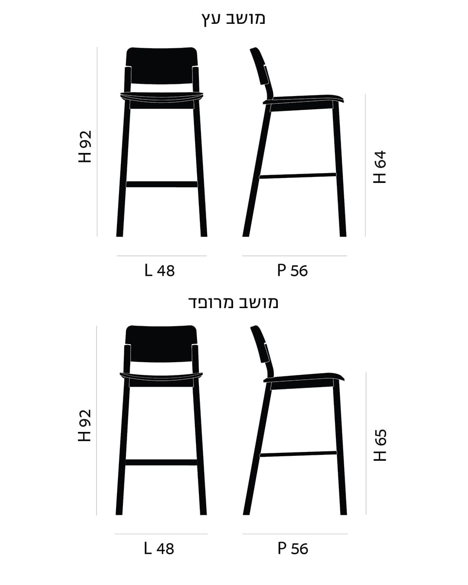 כסא-עץ-למטבח-בסגנון-סקנדינבי-מעץ-מלא-כסא-מרופד-לפינת-אוכל-כסא בר מעץ -כיסאות בר כיסא בר
