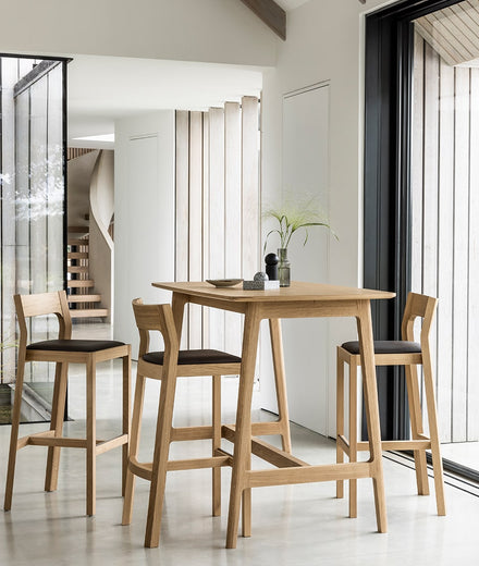 שולחן בר גבוה מינימליסטי נורדי סקנדינבטי אי למטבח שולחן עץ פינת אוכל