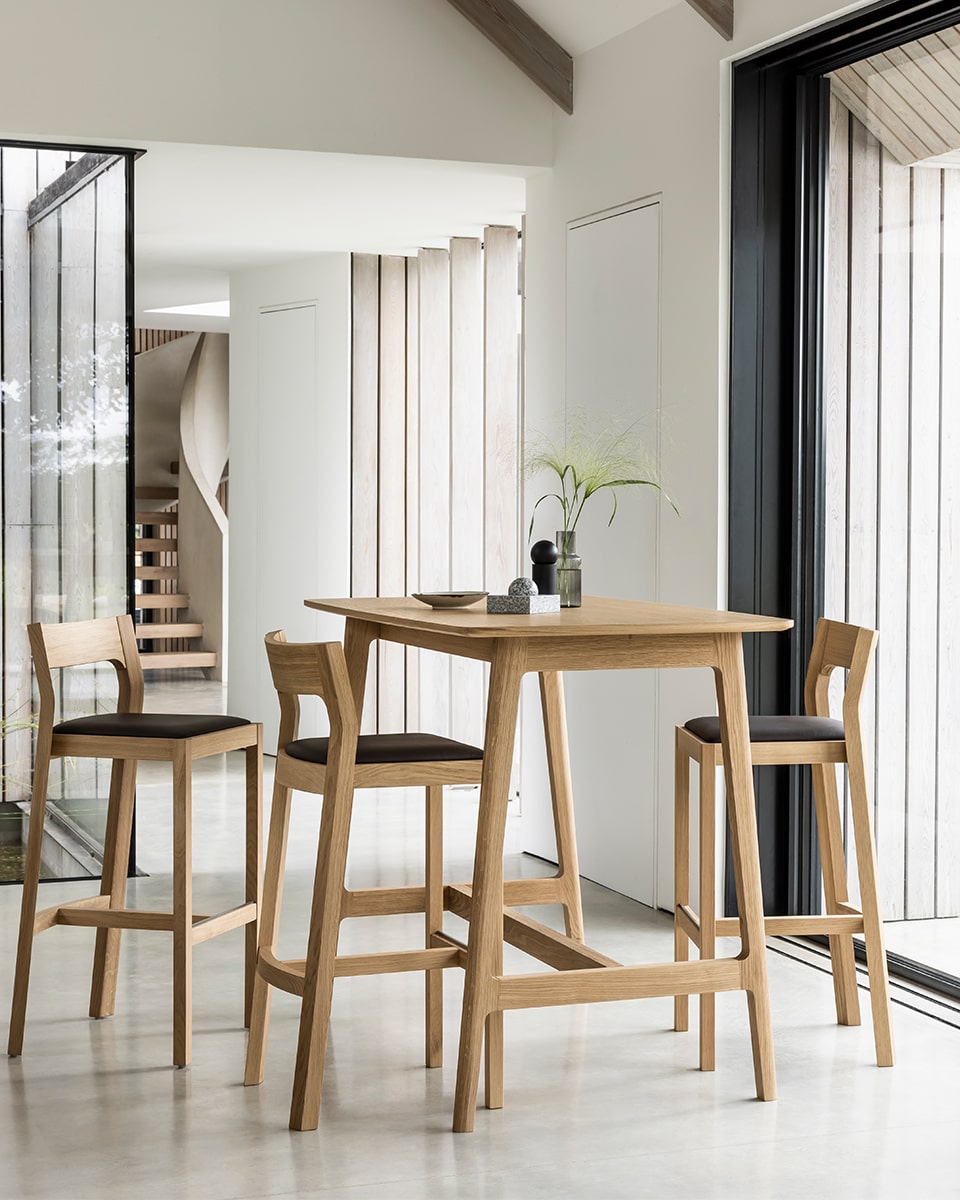 שולחן בר גבוה מינימליסטי נורדי סקנדינבטי אי למטבח שולחן עץ פינת אוכל